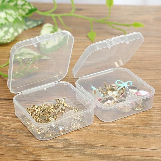 2 Pcs Simple Square Transparent Plastic Box Small Object Ornament Storage  Box Dustproof Plastic Cases Container Jewellery Box - AliExpress