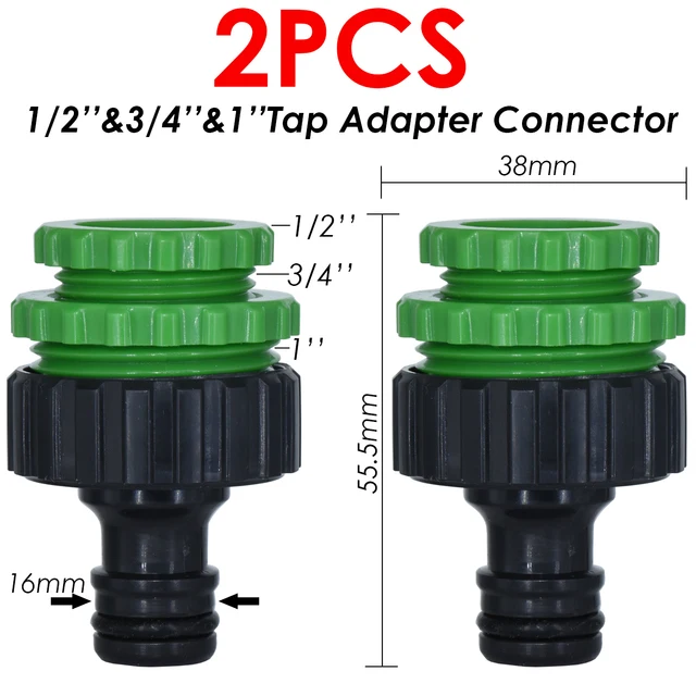 SPRYCLE Garden Quick Connector Tap 1/2" 3/4" Male Female Thread Nipple Joint 1/4" Hose Repair Irrigation Water Splitters Tools 