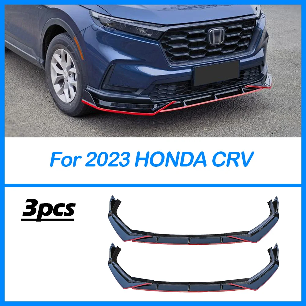 

For 2023 Honda CRV Car Front Bumper Lip Body Kit Spoiler Splitter Anterior Chin Diffuser Accessories Carbon Grain Glossy Black