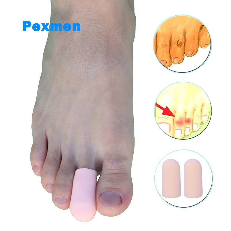 Pexmen 2Pcs Gel Toe Cap Silicone Toe Protector Protect Toe and Provide Relief from Corns Callus Blisters and Ingrown Toenails