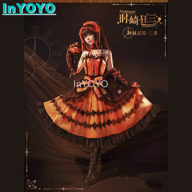 

InYOYO Anime Tokisaki Kurumi DATE A LIVE Cosplay Costume Lovely Lolita Dress Role Play Halloween Suit For Women Outfit New 2023