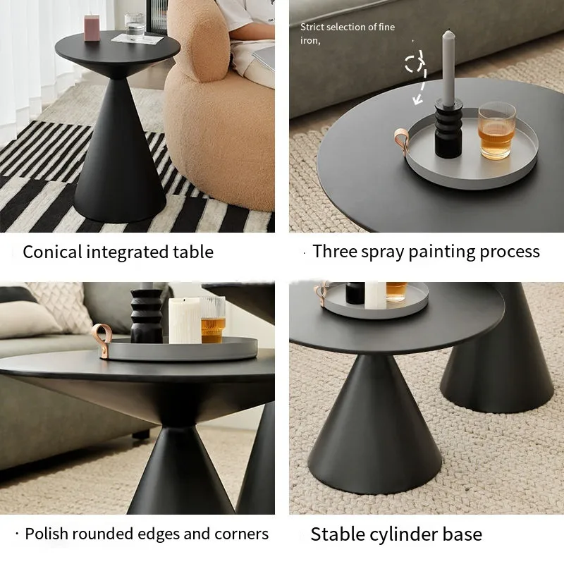 Round Light Luxury Metal Coffee Table Living Room Furniture Sofa Side Table Balcony Tea Bedroom Nightstand side end table,lift top coffee table