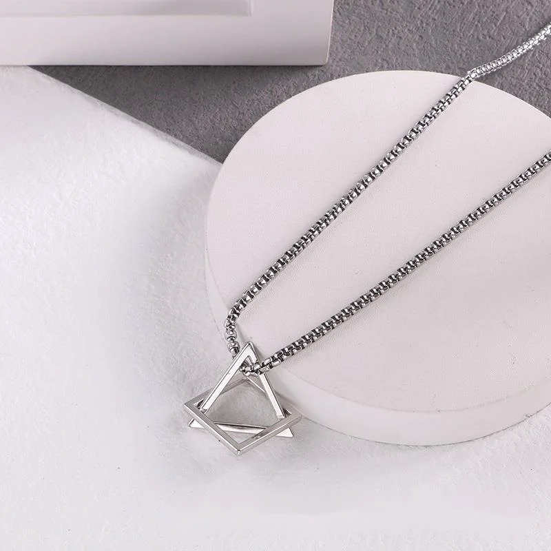 Collana geometrica coppia trendy ins stile cool hip-hop uomo e donna semplice trendy marchio versatile creativo internet celebrità ciondolo migliore amico_voghion.com