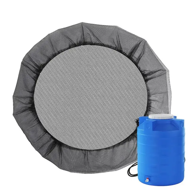 Hálófedél Az Esőhordó Levélszűrő Képernyőn Megjelenő Húzózsinórral Ellátott Esővödör Képernyőhöz Esőgyűjtő Hordók