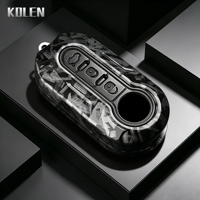 Sleek Carbon Fiber Style Car Key Case Cover – Premium Protector