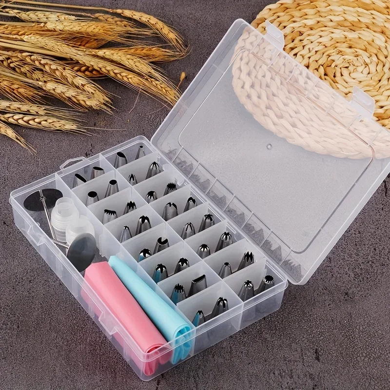 Cake Decorating Nozzle Baking Kit 32 Unique Piping Tips Couplers Flower Nails DIY Cake Set Bakers Kitchen Gadgets 38PCS