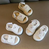 Simple Cute Newborn Baby Toddler Sandals Cartoon Bear Casual Children Sandal Boy Girl Baby Soft Comfortable Kick Resistant Shoes 2