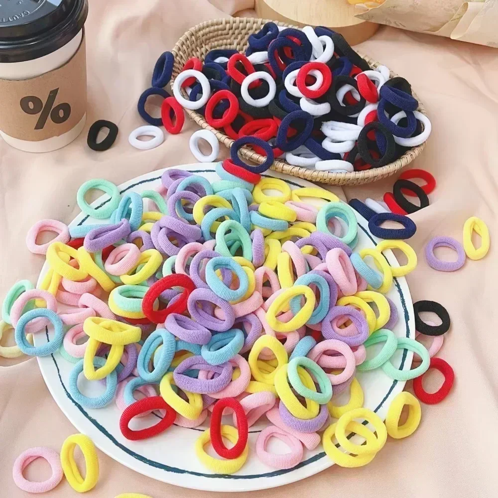 50Pcs/bag Colorful Basic Nylon Ealstic Hair Ties 5