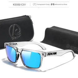 KDEAM Unisex Photochromic Polarized Sunglasses with Unique Frame Design and Case (C51 mirror ice blue)