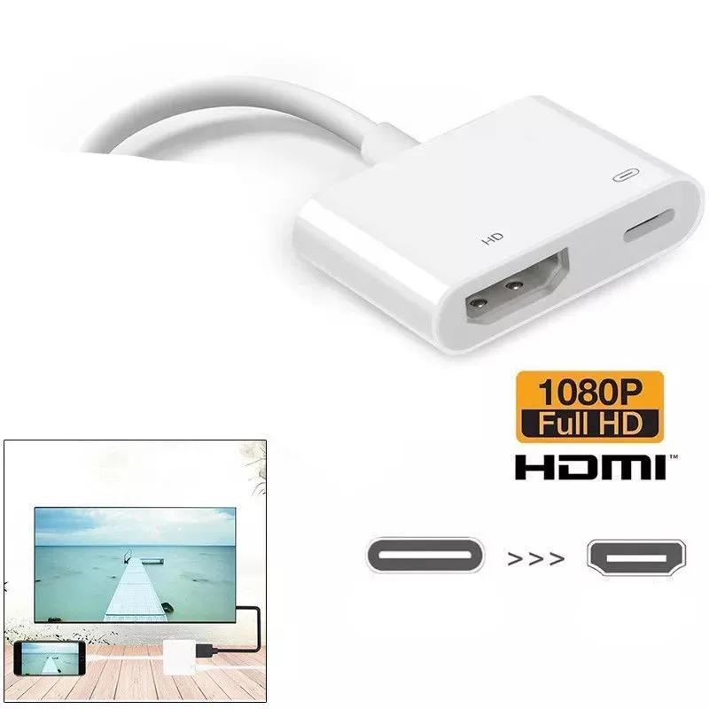 Lightning to HDMI Câble Adaptateur Numérique AV TV 1080P pour iPhone & iPad  