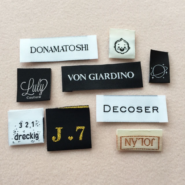 Custom high density clothing labels for clothes customize garment woven  labels fabric sewing tags with laser cut woven labels - AliExpress