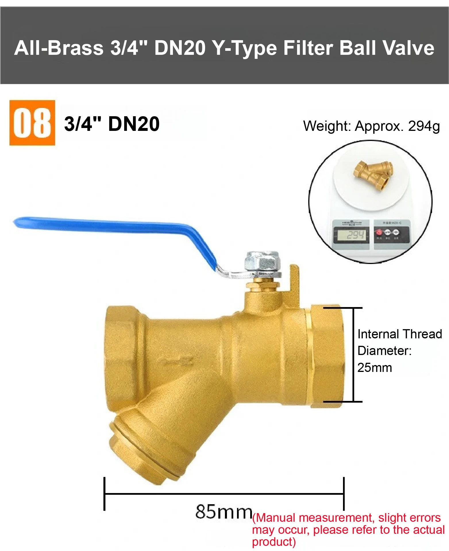 Inline Brass Y Strainer Valve Threaded Female PN16 Sediment Filter with SS Mesh