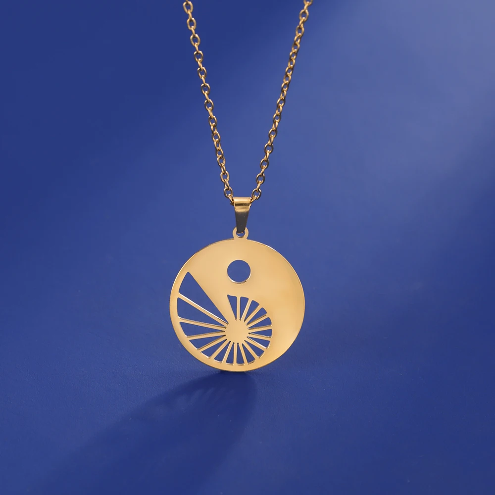 Dawapara Fibonacci Halskette mit goldenem Spiralen-Anhänger, geometrisches Verhältnis, Halskette aus Edelstahl, heilige Geometrie, mathematisches Geschenk – Detail 18
