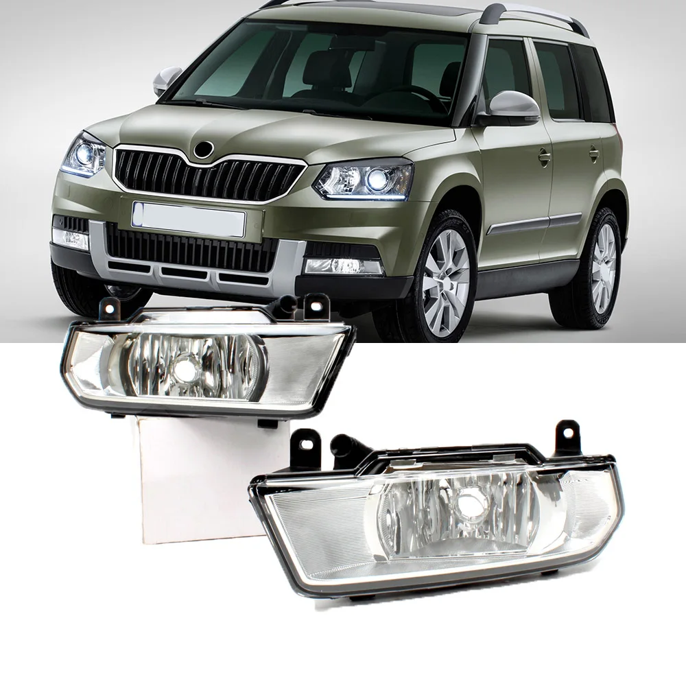 Front Bumper Fog Light Fog Lamp With Bulbs For Skoda Yeti 2014 2015 2016  2017 2018 Driving Light