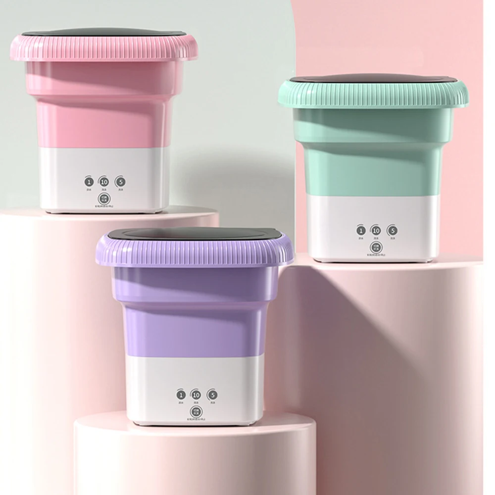 

Mini Folding Wash Machine For Clothes With Dryer Bucket Washer For Socks Underwear Household Small Foldable Washing Machine