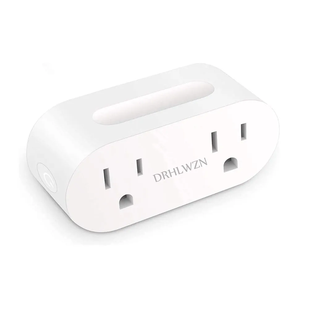 2 in 1 Smart Plug Socket Wireless Dual Power Socket with APP and Voice  Control Timing Switch Overload Protection Compatible with Home IFTTT 15A 