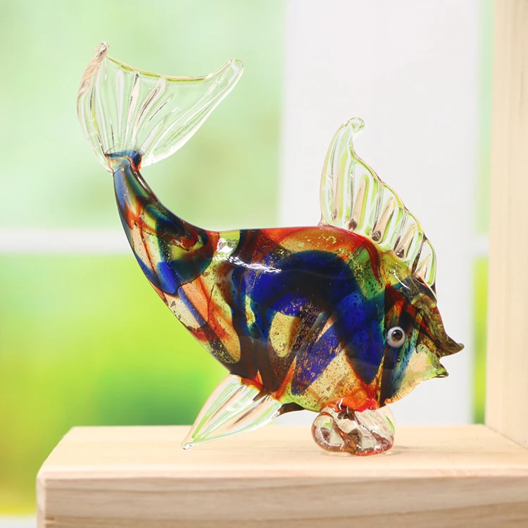 

Murano Tropical Glass Fish Figurine Sculpture Decoration
