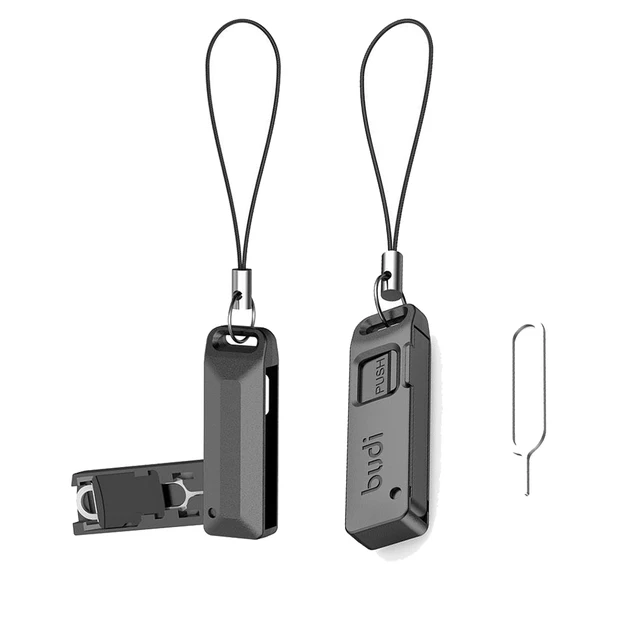 1/2/5PCS Sim Card Slot Storage Box With Lanyard Sim Card Tray Pin Eject Removal Tool Needle Opener With SIM/TF Card Storage Box 1