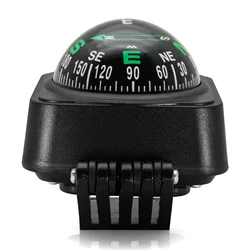 Compact Car Compass - Spherical Navigation Guide (Black)