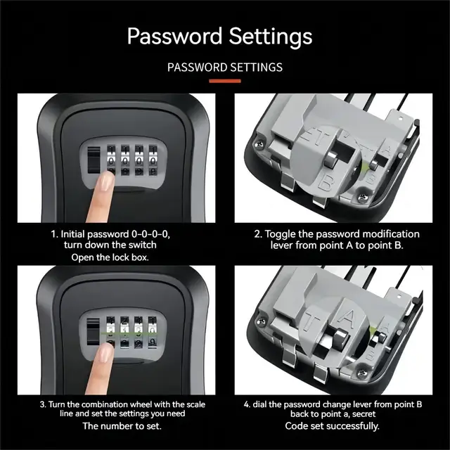 Upgraded Wall Mounted Secure Key Safe with Key Lock Box Key Storage with 4-digit Password Lock House Key Anti theft  Key Hider 2