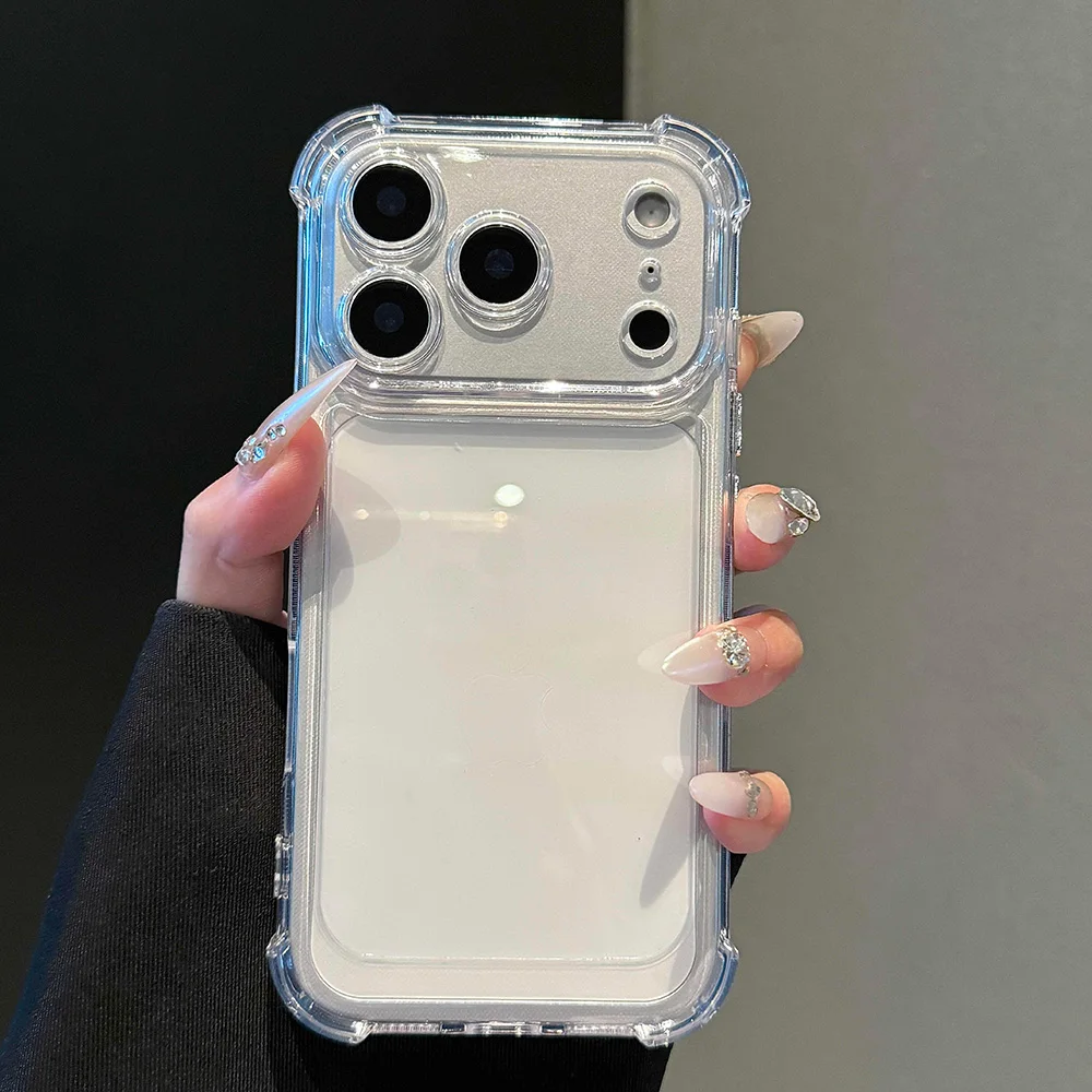 Premium Shockproof Clear Case with Hard Back and Soft Silicone Edge