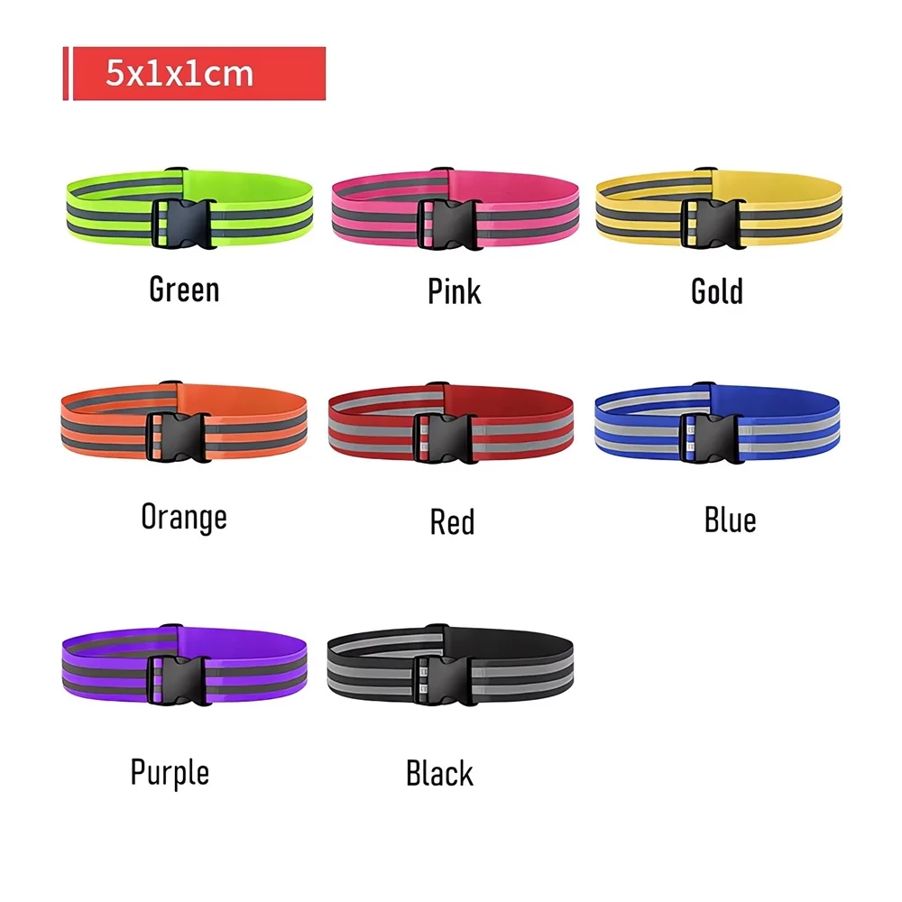 Motorcycle High Visibility Reflective Waistband Wristbands for Night Running And Cycling Safety Security Warning Waist Belt
