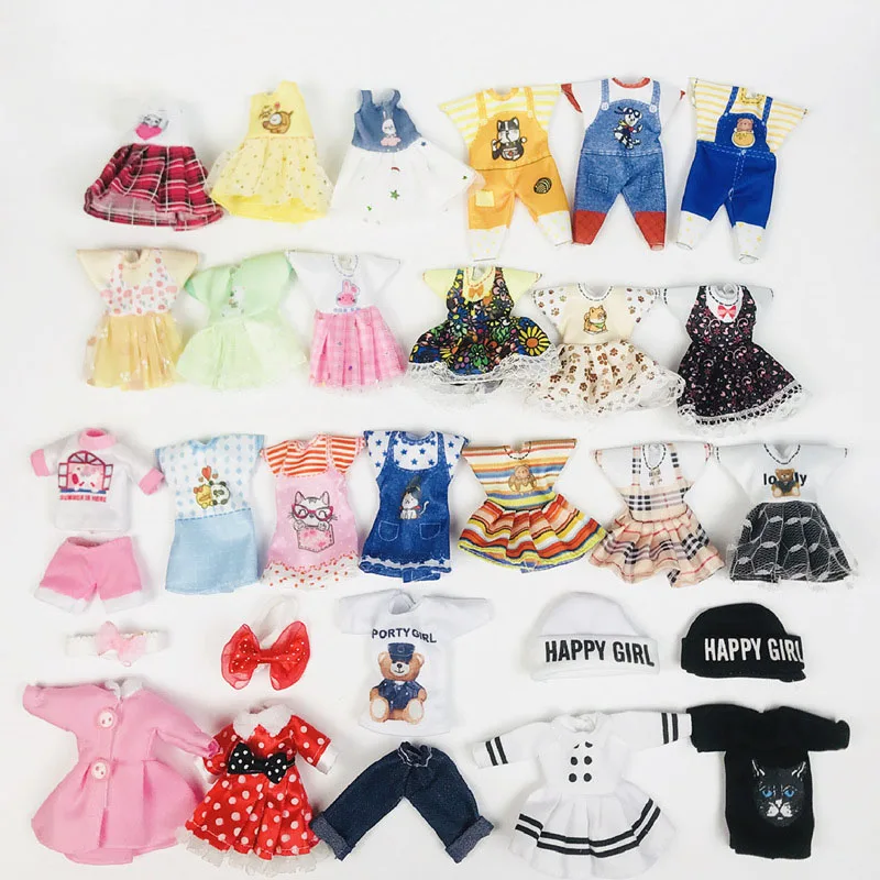 

HOUZIWA 10Sets/Lot OB11 Doll Clothes Suit For 16-17CM 1/12 BJD Dolls