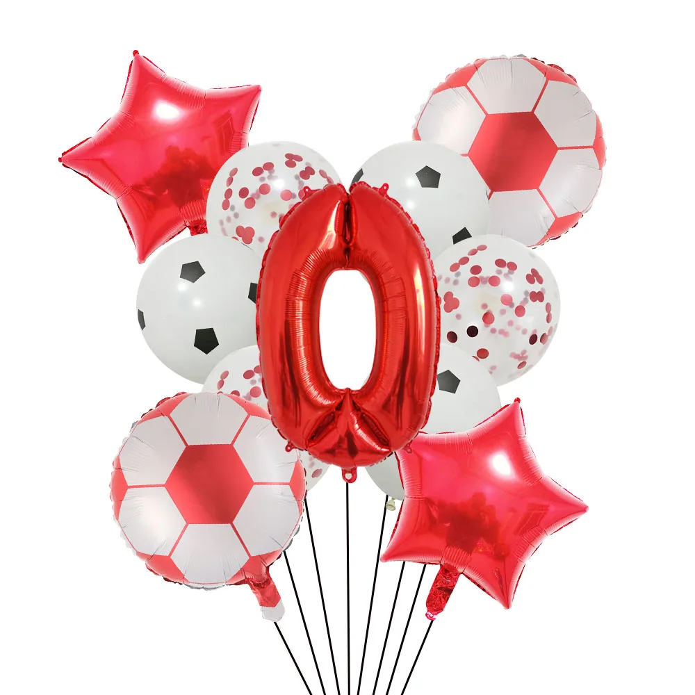 Helium Foil Soccer Balloons - 32-Inch Green Number Ball Sports Party Decorations