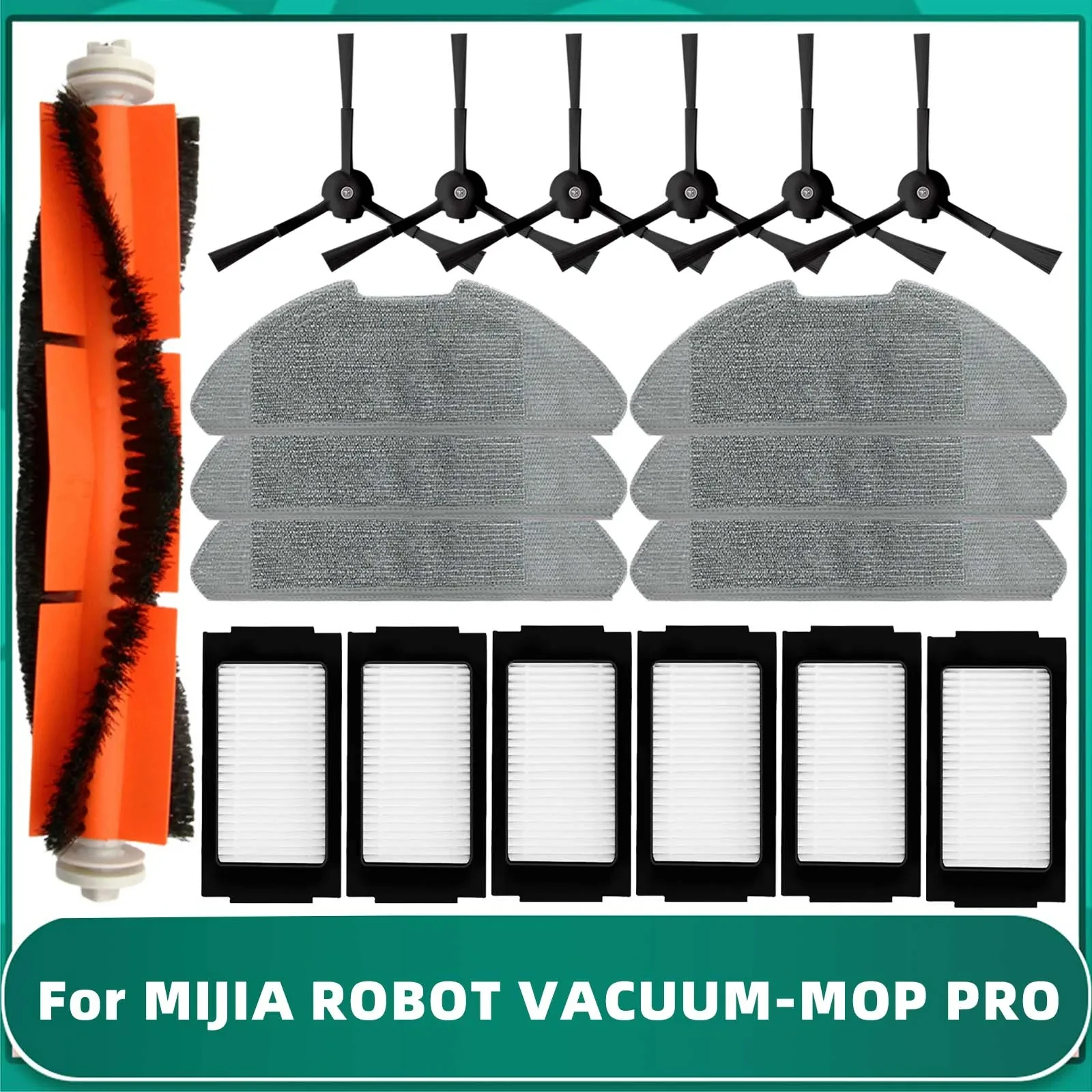Фото Подходит для пылесоса Xiaomi Mijia Mop Pro MJSTS1 / MJSTS 2 Запчасти Главная боковая щетка Фильтр Гепа Моющие тряпки Замена №1