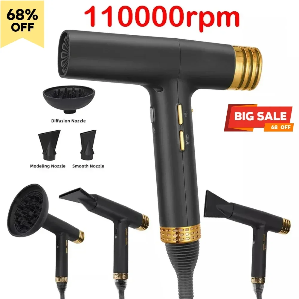 Light Weight High Speed 110000rpm Professional Hair Dryer Negative Ion Blow Dryer Hair Care Salon/Barber Low Noise