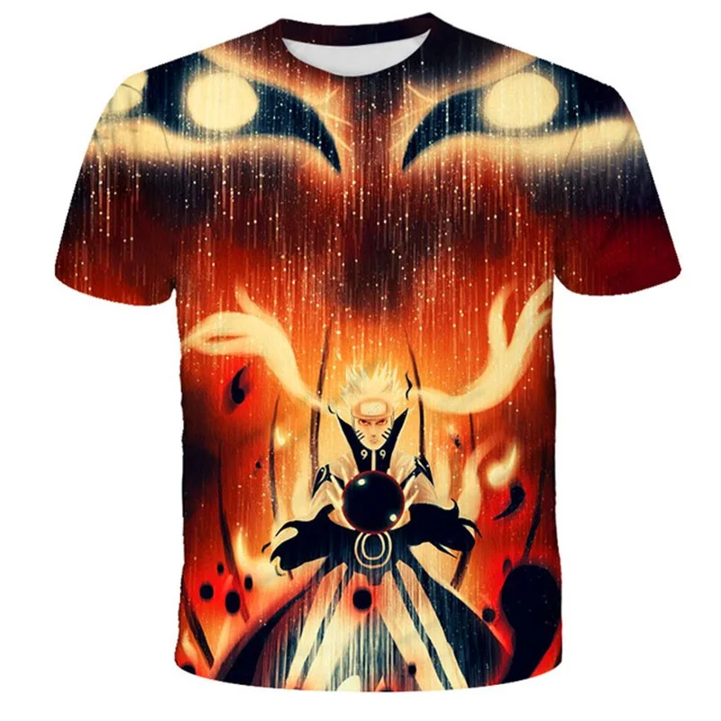 

Naruto Anime figures Uzumaki Naruto Kakashi Kids Cosplay T shirt Children's 3D Printed Short Sleeve T-shirt Clothing