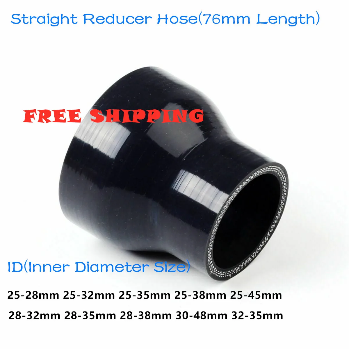 

3-ply 76mm Length Straight Reducer Hose General HOSE Silicone Coolant Intercooler Hose 25mm 28mm 32mm 35mm 38mm 45mm 48mm