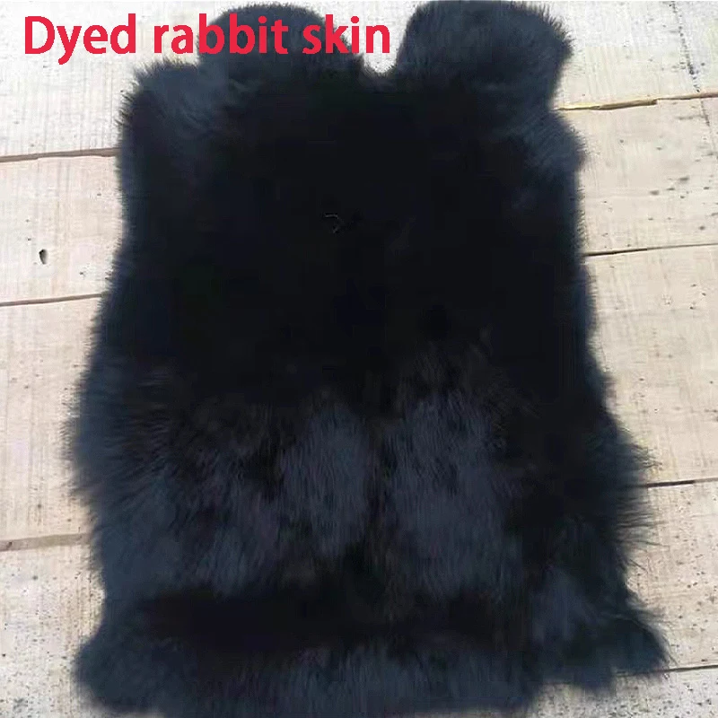 ウサギの皮，本物の髪，自然なウサギの皮，DIY，家の装飾用　4枚セット 天然ウサギの皮本物のウサギの毛レックスウサギの皮全体ふわふわウサギ