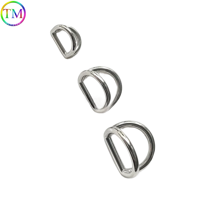 10-50PCS Gold Stainless Steel Buckles High Quality Double D Ring Side Clip Clasp For Purse Strap Connector Hanger Craft Hardware