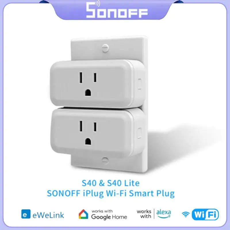 Sonoff S40/ S40 Lite Wifi Smart 15A Plug Mini Presa Wi-Fi Presa Per Monitor Di Alimentazione Accoppiamento Bluetooth Funziona Con Alexa Google Home