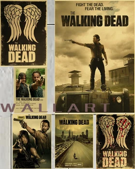 The Walking Dead Poster Rick Grimes/Daryl Dixon Prints Posters Horror TV Show Vintage Home Room Art Wall Decor Retro Painting 1
