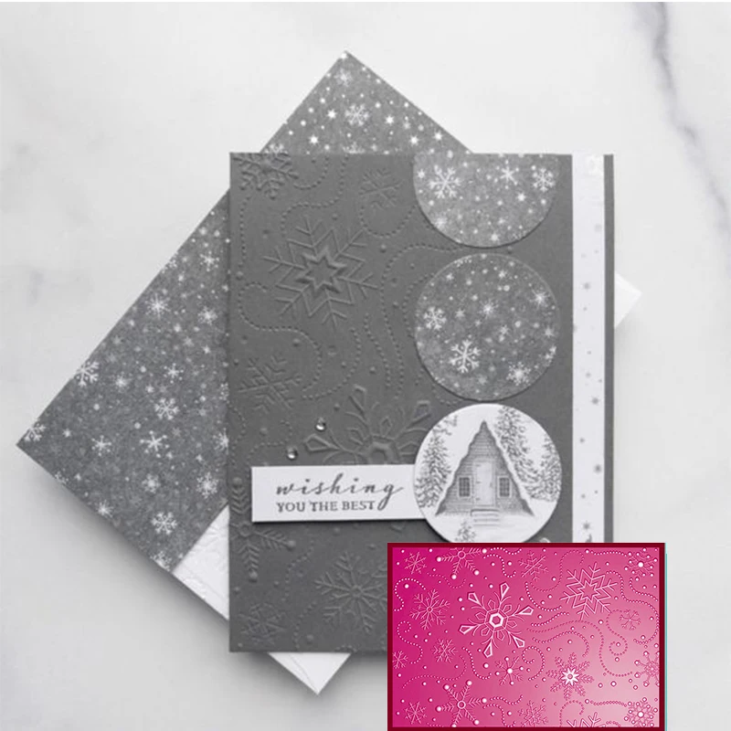 Snowflake 3d Embossing Folder DIY Crafting Supplies Scrapbooking Decoration Articles Pretty Background Greeting Card Photo Album