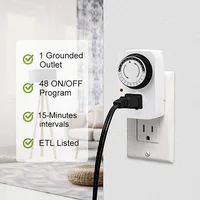 Mechanical Plug Timer Switch 48 ON/OFF Min15 Outlet Timer Grounded for Aquarium Grow Light Hydroponics Lighting Home Appliance 2