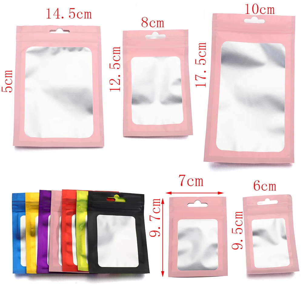 50pcs Colorful Plastic Bags Self Sealing Reusable Small Little