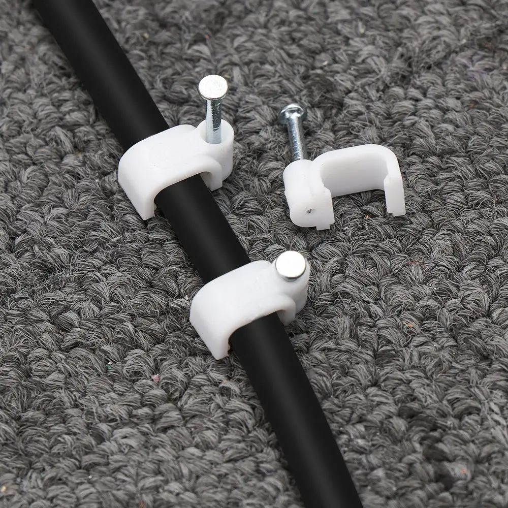 Description Picture 5 of item100pcs Square White Cable Clips 4mm-14mm with Fixing Steel Nails Multipurpose Wire Mounting Fixing Clamp Hardware