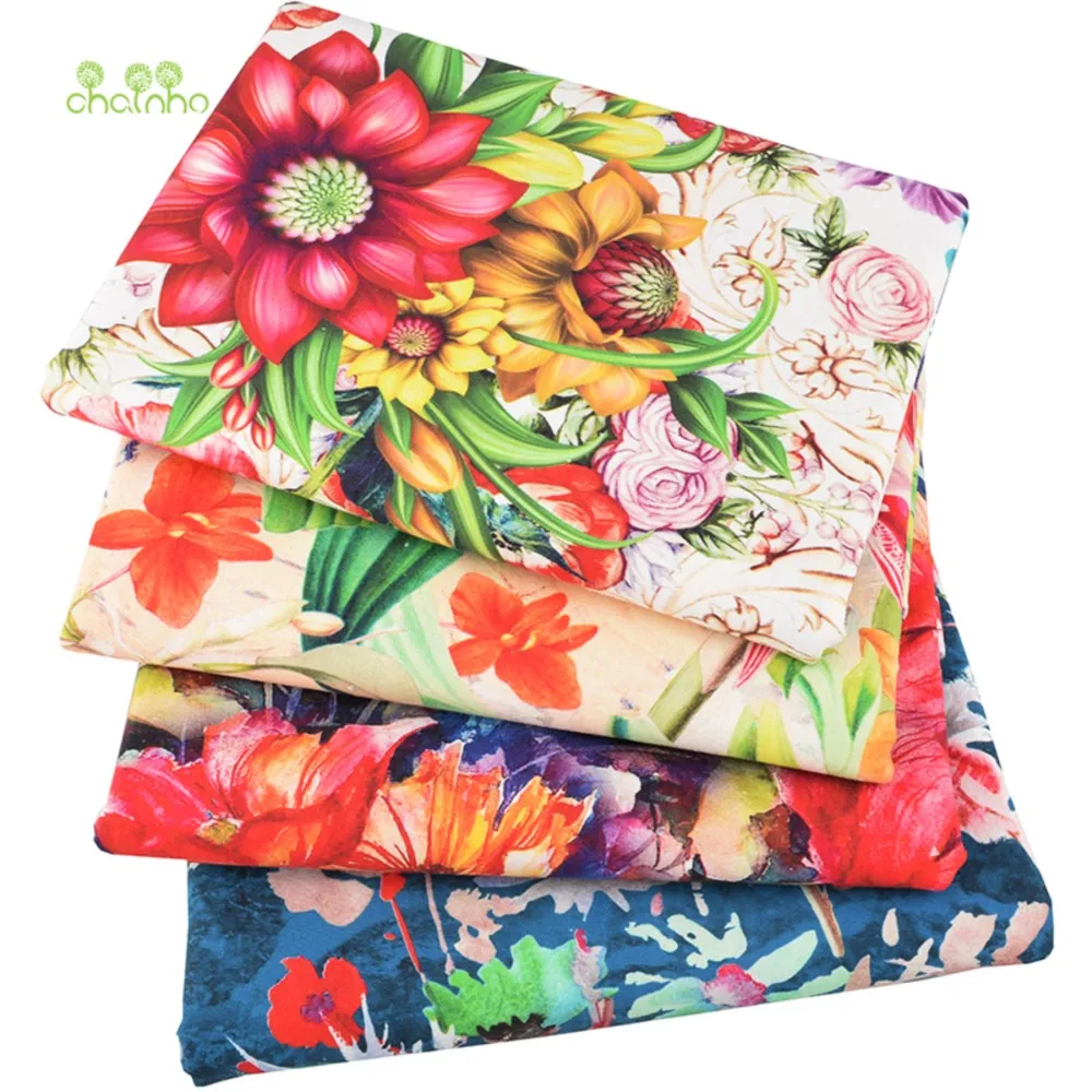 Chainho,Printed Cotton Linen Fabric,DIY Quilting Sewing Material,Cloth For Table,Sofa,Curtain,Bag,Cushion,Furniture Cover,15CLA5