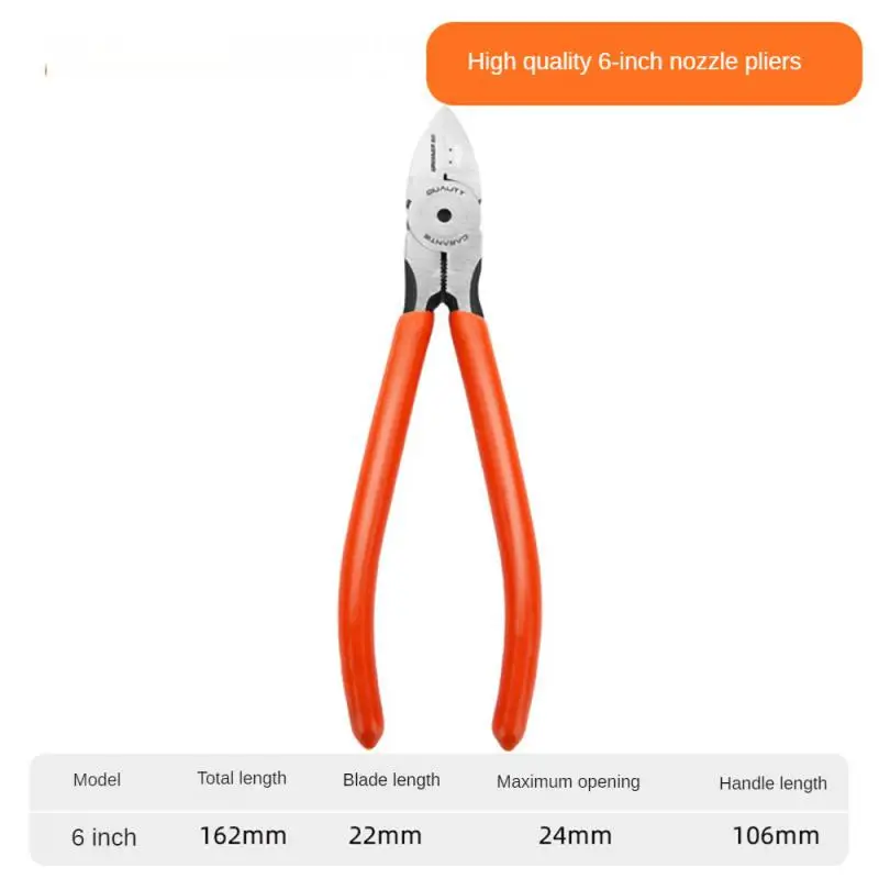 5/6 inch Diagonal Pliers Multi Functional Electrical Wire Cable Cutters Cutting Side Snips Flush Nipper Hand Tools 4