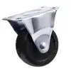 4Pcs Casters Heavy Duty 2 inch Rubber Black Caster Wheels with Rigid Fixed Non-Swivel Top Plate for Furniture 3