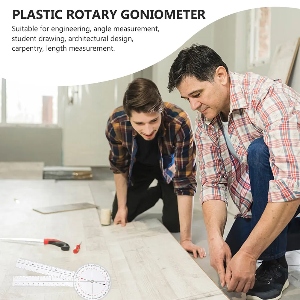 4Pcs 투명 플라스틱 각도 눈금자 접이식 정밀 측정 도구 교육용 제도 목공 의료용 각도기