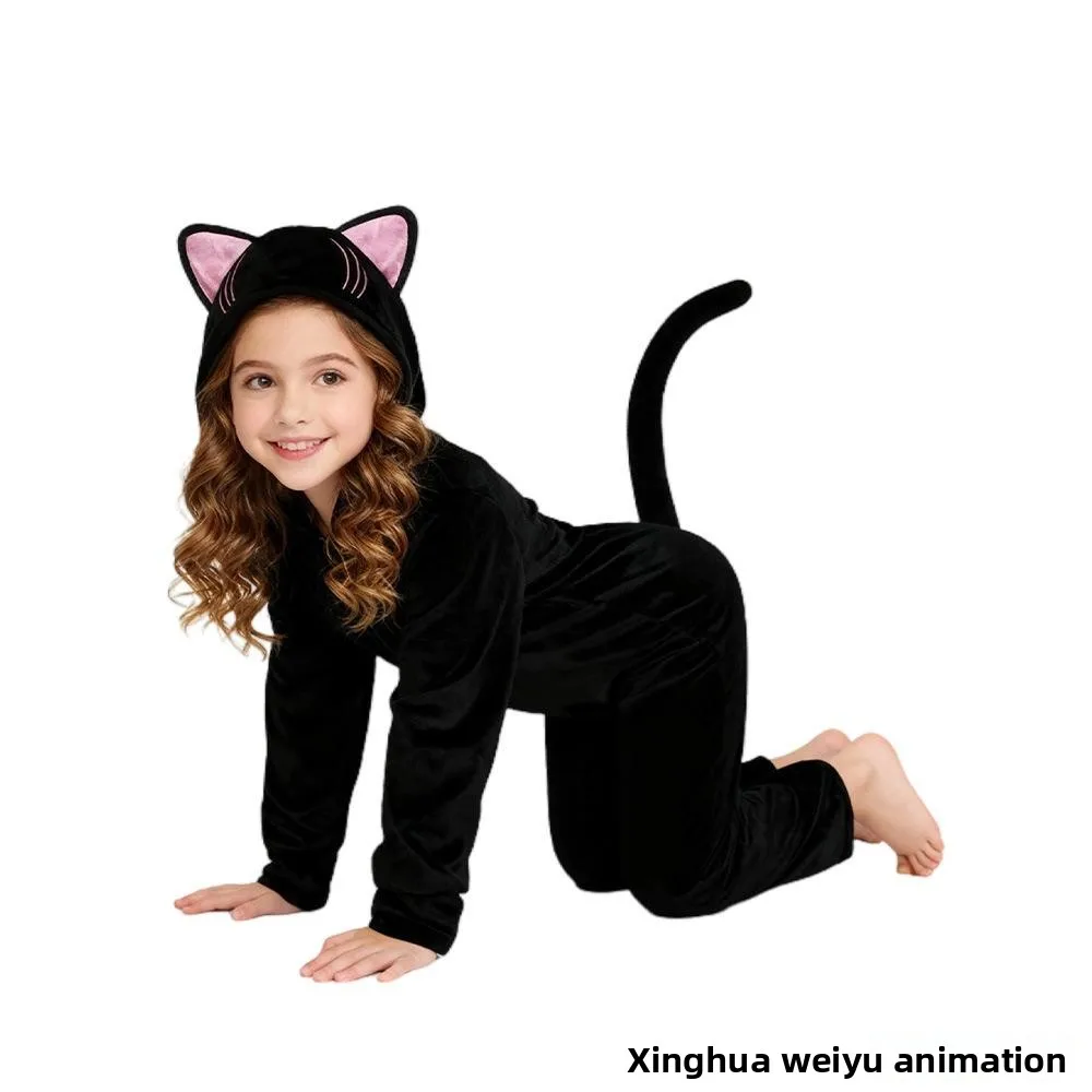 Girls loween  Onesie Costume Stage Performance Clothing Bla  Animal Suit Cross-Border New Arrival Children's Outfit