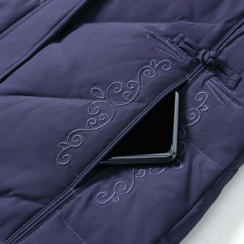 Real Fox Fur Collar White Duck Down Down Jacket Women's Middle Long 2021 New Winter Clothes Middle-aged and Old People Loose Yrf