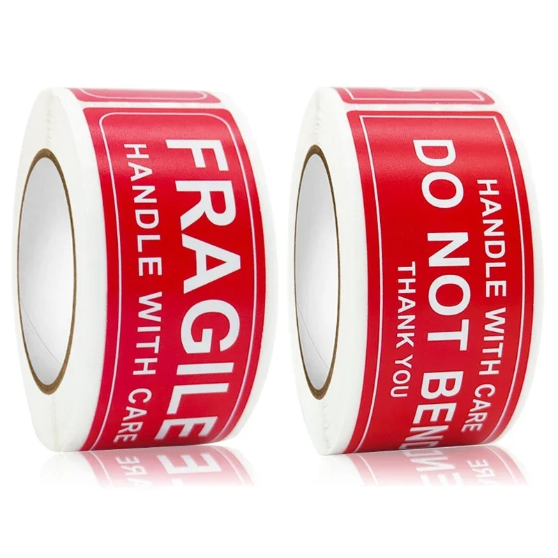

150pcs Fragile Stickers Roll Fragile or Bend Handle with Care 2.5cm*7cm Shipping Label Packaging Remind Labels Thank You sticker