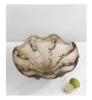 Designer Brown Pleated Skirt Glass Fruit Tray Living Room Coffee Table Storage Tray Office Nut Snack Tray Ornaments 3