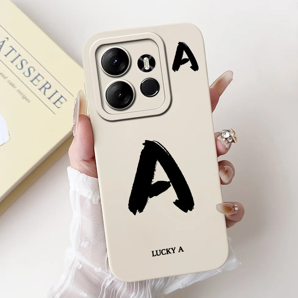 Chic Alphabet Pattern Silicone Phone Case - Simple Fashion Design