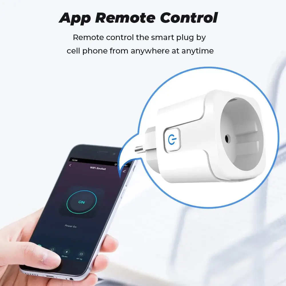 Tuya EU Plug Zigbee or WIFI 16/20A, Smart Socket With Power Monitor Timing, Voice Control Work with Alexa Google Home Alice 4